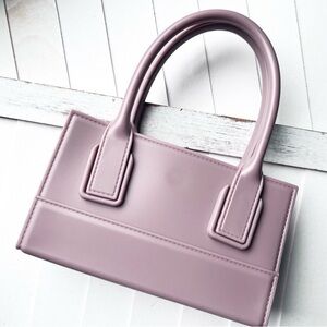 Stylish Mauve Tote Bag with Top Handles and Removable Strap